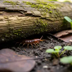 Stonožka na zahradě